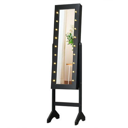 Mirrored Jewelry Armoire with LED Lights