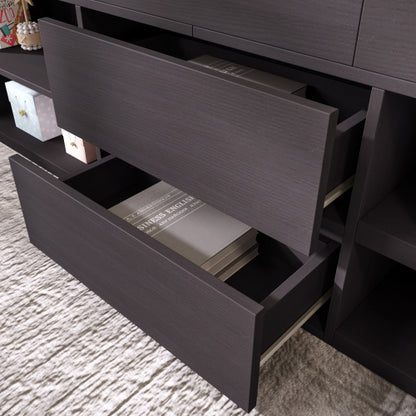 Kids Mid Sleeper Bed with Drawers & Shelf