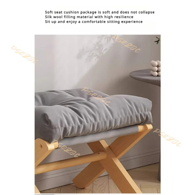 Home Living Room Sofa Simple and Multifunctional Portable Folding Footrest Stool Shoe Changing Stool