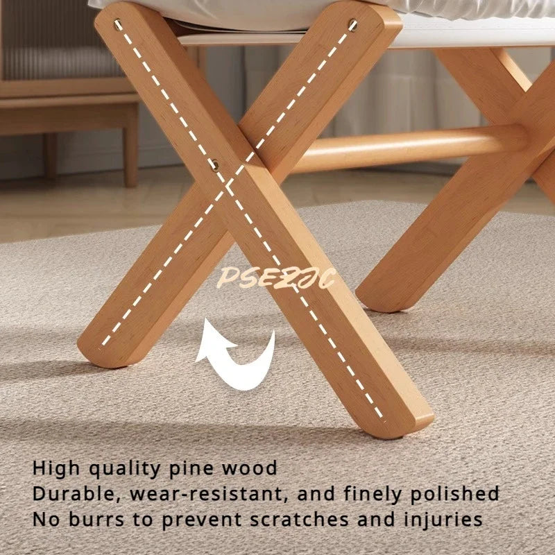 Home Living Room Sofa Simple and Multifunctional Portable Folding Footrest Stool Shoe Changing Stool