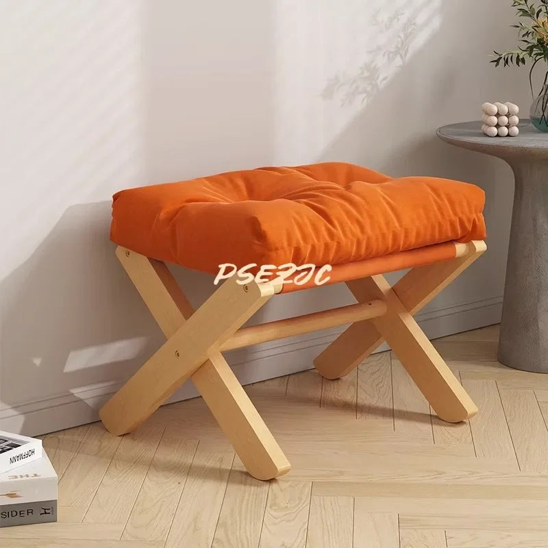 Home Living Room Sofa Simple and Multifunctional Portable Folding Footrest Stool Shoe Changing Stool
