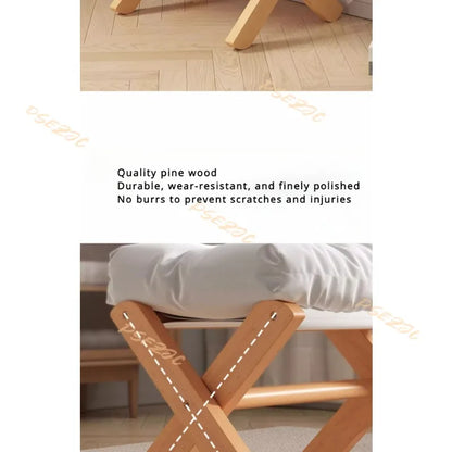Home Living Room Sofa Simple and Multifunctional Portable Folding Footrest Stool Shoe Changing Stool