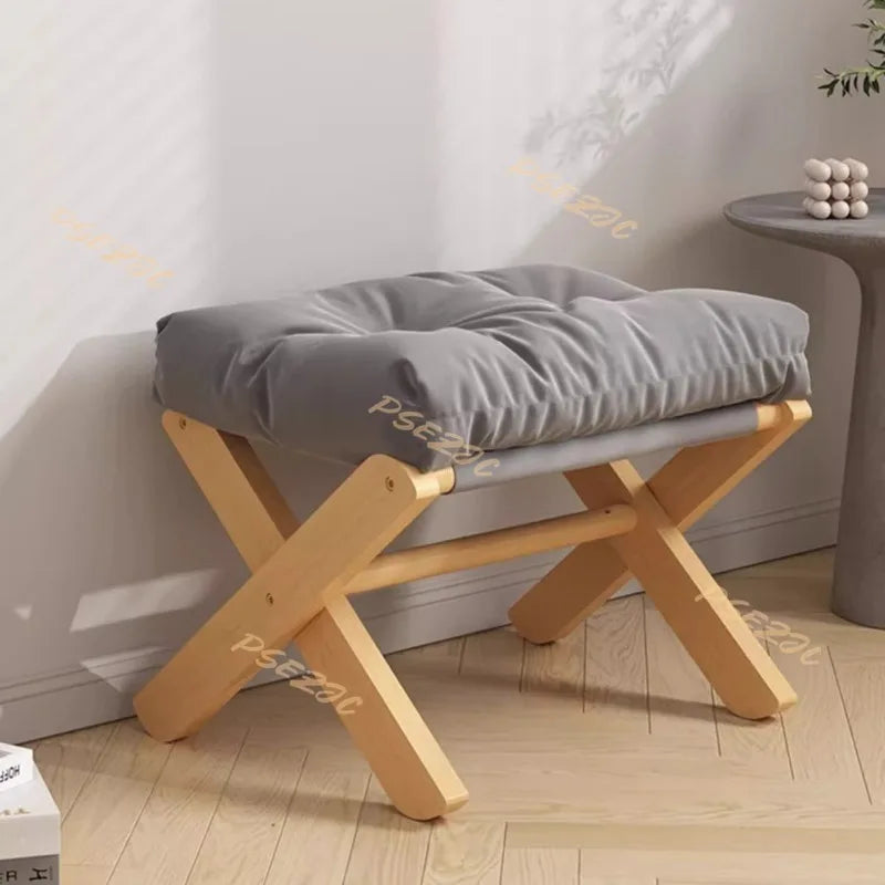 Home Living Room Sofa Simple and Multifunctional Portable Folding Footrest Stool Shoe Changing Stool