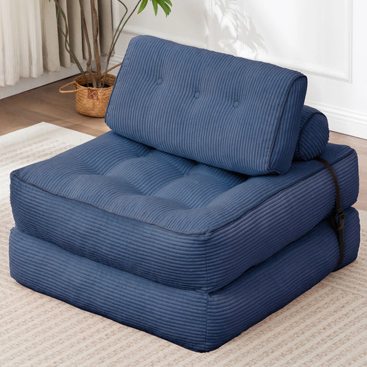 KORSER Convertible Floor Couch for Adult with Pillow Folding Sofa Bed  Comfort Floor Sofa Portable Sleeper Chair for Living Room