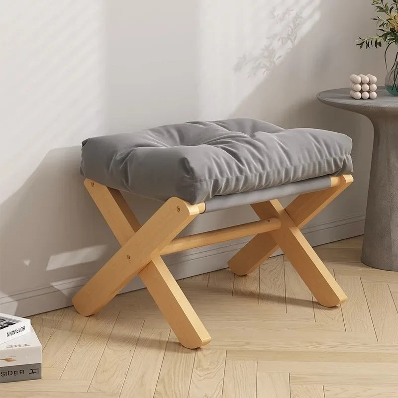 Home Living Room Sofa Simple and Multifunctional Portable Folding Footrest Stool Shoe Changing Stool